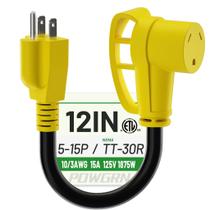 Adaptador elétrico RV POWGRN 30A a 110V 10/3 AWG ETL