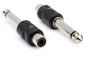 Adaptador eletrônico Hosa GPR-101 RCA para 1/4" TS, 2 peças Adaptador eletrônico Hosa GPR-101 RCA para 1/4" TS, 2 peças