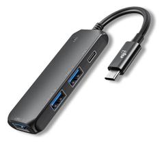 Adaptador ELG PRETO HUB USB 4 em 1 TIPO-C 3.0 - HUB41C Adaptador ELG PRETO HUB USB 4 em 1 TIPO-C 3.0 - HUB41C