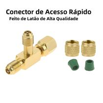 Adaptador Em T De Acesso Rápido SAE De 1/4" Com Conector Giratório Para Enchimento De Líquidos E