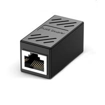 Adaptador Emenda Rj45 Extensor Cat5, Cat6, Cat7, Rede Ethernet Conector Blindado preto