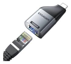 Adaptador Essager Usb-c Para Rede Rj45 Ethernet Lan Gigabit
