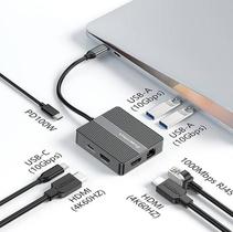 Adaptador Estação de Acoplamento Hub USB C 7 em 1 USB3.2 Hub USB Tipo C Adaptador Estação de Acoplamento Hub USB C 7 em 1 USB3.2 Hub USB Tipo C