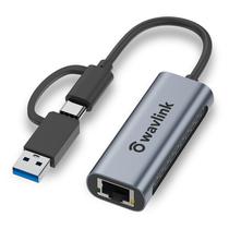 Adaptador Ethernet WAVLINK USB C para Ethernet 2 em 1 de 2,5 Gbps