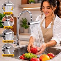 Adaptador Extensor Giratório Para Torneira Cozinha 360 Graus 4 Modos Jatos Adaptador Extensor Giratório Para Torneira Cozinha 360 Graus 4 Modos Jatos