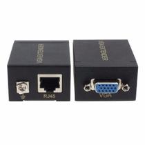 Adaptador Extensor Vga Par Lan Cat5 Cat6 Rj45 Rede 60m 1080p