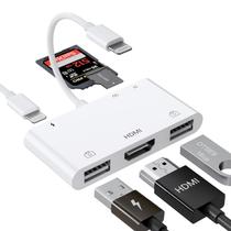 Adaptador FEINODI Lightning para HDMI com câmera USB e porta de carregamento
