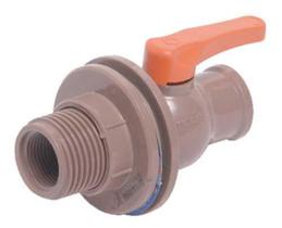 Adaptador Flange Com Registro Soldável e Roscável para Caixa De Água Marrom 25mmx3/4