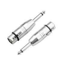 Adaptador FNKTQL XLR Fêmea para TS Mono 1/4 Polegada 2 Unidades