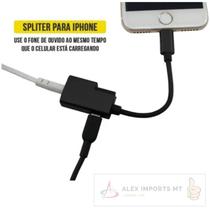 Adaptador Fone P2 E Carregador iPhone Lightning (2x1) Audio - Alex Cba MT