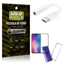 Adaptador Fone Tipo C para P2 Mi 9 SE + Capinha + Película 3D - Armyshield