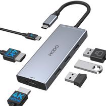 Adaptador HDMI duplo de estação de acoplamento 4K 60Hz USB-C com PD 100W