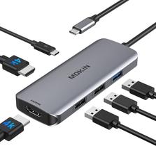 Adaptador HDMI duplo MOKin de estação de ancoragem USB C para Windows