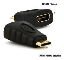 Adaptador HDMI Fêmea p/ Mini HDMI Macho - 3D, Full HD