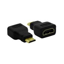 Adaptador HDMI. Micro Hdmi Para Hdmi Smartphones TVs Projetores 4K FULL HD Pino Gold 24K Preto