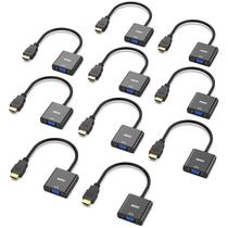 Adaptador HDMI para VGA BENFEI banhado a ouro (M a F), pacote com 10 - preto