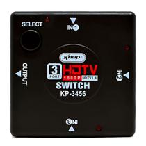 Adaptador HDMI Switch 3 Entradas Para 1 Saída, Suporta Full HD, Knup KP-3456