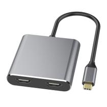 Adaptador HDMI tipo C 4K C para conversor de porta USB 3.0 dupla
