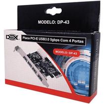 Adaptador Host Controller USB 3.0 PCI-E Dex DP-43 4 Portas 5Gbps Para Transferência de Dados Veloz Adaptador Host Controller USB 3.0 PCI-E Dex DP-43 4 Portas 5Gbps Para Transferência de Dados Veloz