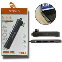 Adaptador HUB 3.0 Multi USB C com 4 Portas USB A'Gold CBA-30