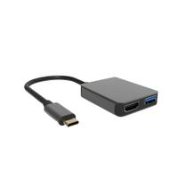 Adaptador HUB 3 em 1 tipo C com Entradas USB 3.0 e HDMI - Athlanta