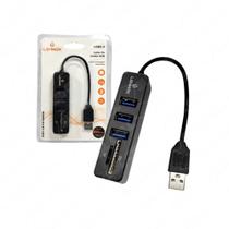 Adaptador Hub 3 Portas Usb 2.0 600Mbps c/ Leitor Cartao Sd e Mini Sd (LEY-1832)