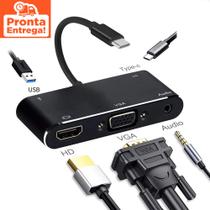 Adaptador Hub 5 Em 1 Tipo-C Para Hdmi/Vga/Usb 3.0/Usb-C/P2 3.5mm Hmastom Pro Zhq-O5