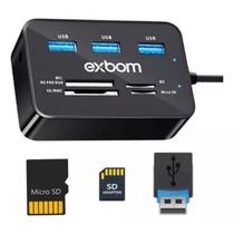 Adaptador HUB 7 em 1 com Leitor de Cartão Pen Drive para Computador Notebook Régua USB Para Conectar Teclado Mouse HD Externo