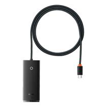 Adaptador HUB Baseus Lite Series, USB-A para 4x USB 3.0, 25cm, Preto - WKQX030001 Adaptador HUB Baseus Lite Series, USB-A para 4x USB 3.0, 25cm, Preto - WKQX030001