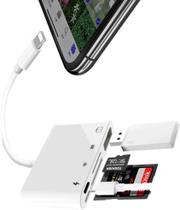 Adaptador HUB cabo OTG porta lightning com 4 entradas Para iPad 5ª 6ª 7ª 8ª e iPad 9ª ( lê cartão de memória SD e MICRO SD pendrive teclado e mouse) - I.NEW