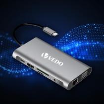 Adaptador Hub Cabo Thunderbolt 3 Hdmi Tipo C Usb 3.0 10 Em 1