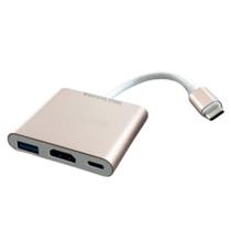 Adaptador Hub Com Usb Hdmi 4k Hdtv Tipo C Rapido Notebook Pc Celular Pratico - It Blue