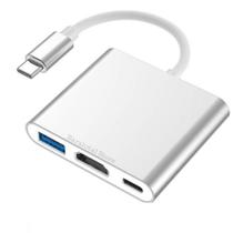 Adaptador Hub Com Usb Hdmi 4k Hdtv Tipo C Rapido Notebook Pc Celular Pratico - It Blue