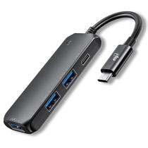 Adaptador HUB ELG USB 4 Em 1, Entrada Tipo-C para 3 Portas USB-A + 1 Porta Tipo-C, Preto - HUB41C-v2