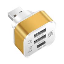 Adaptador Hub Mini USB De 3 Portas Divisor Extensor Para Acessórios De Computador Laptop Macbook