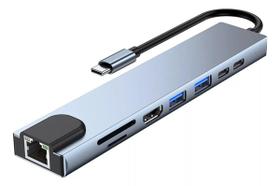 Adaptador Hub Para TIPO-C 8 Em 1 Usb-c Hdmi 4k