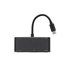 Adaptador Hub Tipo C 5 Em 1 Hdmi Vga 5gbps Usb3.0 Pd P2