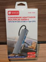 Adaptador hub type c usb 2.0 e 3.0 sd tf hdmi onex hub-7566