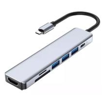 Adaptador hub usb 3.0 7 em 1 hdmi sd micro sd tipo c dex