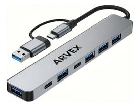 Adaptador Hub Usb 7 Portas Usb 3.0 E 2.0 Cabo Tipo C Thunderbolt 5 Gbps