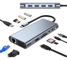 Adaptador Hub Usb-c 11x1 Portátil Usb 3.0 Conexão Rápida Adaptador Hub Usb-c 11x1 Portátil Usb 3.0 Conexão Rápida