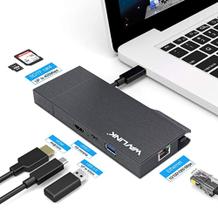 Adaptador HUB USB-C, 7 em 1, com HDMI, USB 3.0, USB-C, RJ45, Micro SD/SD, UHP3406 Wavlink