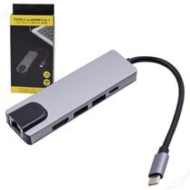 Adaptador HUB USB Tipo-C Internet RJ45 USB 3.0 Multifuncional Carregamento - Amana Store