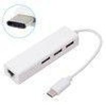 Adaptador HUB USB Tipo C USB-C com 3 portas mais rede RJ45 - Lelong Adaptador HUB USB Tipo C USB-C com 3 portas mais rede RJ45 - Lelong