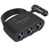 Adaptador Isqueiro Acendedor Carro Triplo 120w Para Giroflex