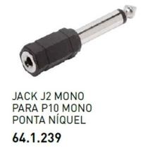Adaptador Jack J2 Para P10 Mono Para Microfone Mxt Nikel 10 Peças