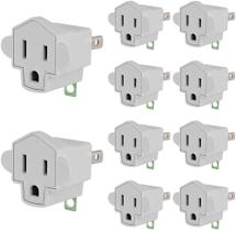 Adaptador JACKYLED de 3 pinos para 2 pinos para aterramento polarizado, pacote com 10 Adaptador JACKYLED de 3 pinos para 2 pinos para aterramento polarizado, pacote com 10