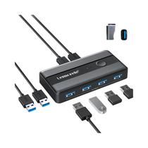 Adaptador KVM USB 3.0 Com 2 Entradas E 4 Saídas, Compartilhador De Impressora Para Teclado E Mouse
