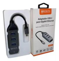 Adaptador Lan Rj45 5 Em 1 Tipo C P/ Usb 3.0