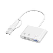 Adaptador Leitor De Cartão USB Tipo C SD TF 3 Em 1 OTG Para PC, Laptop E MacBook